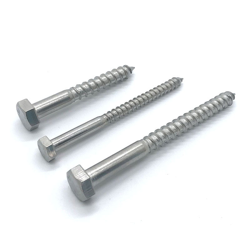 Ruostumattomasta teräksestä valmistettu DIN571 HEX Head -puuruuvit
